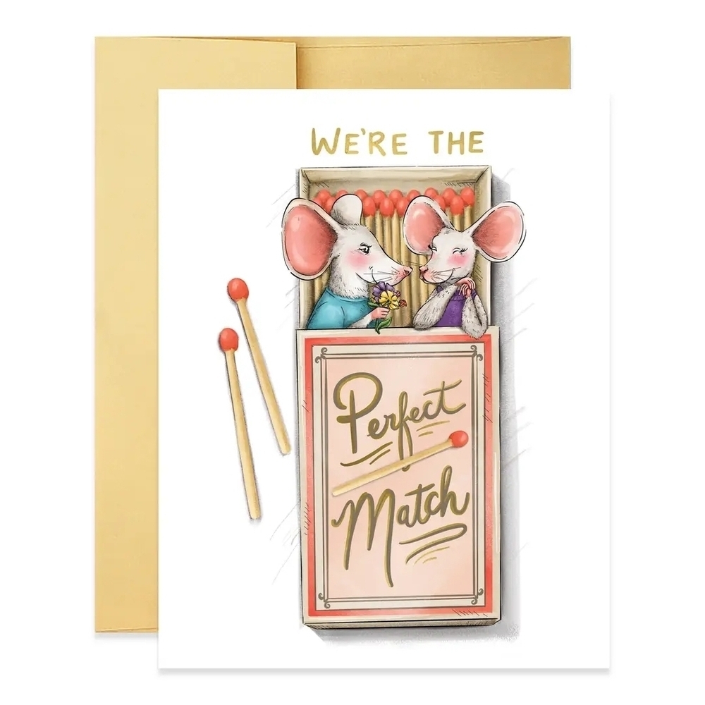 Perfect Match Greeting Card with Mice